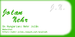 jolan nehr business card